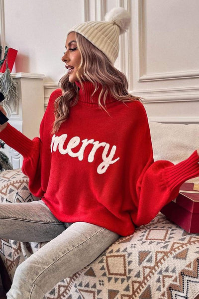 Merry Holiday Turtleneck Sweater