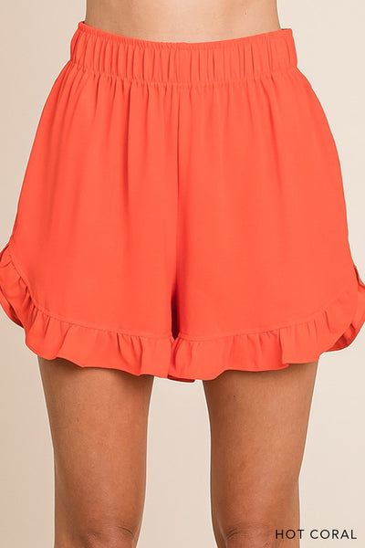 Ruffle Hem Detailed Casual Shorts