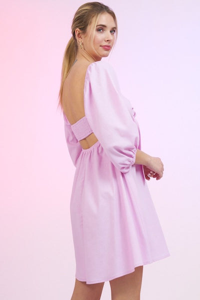 Solid Knot Front Cut Out Dress
