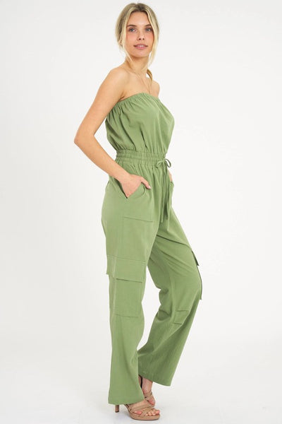 Strapless Cargo Jumpsuit