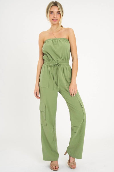 Strapless Cargo Jumpsuit