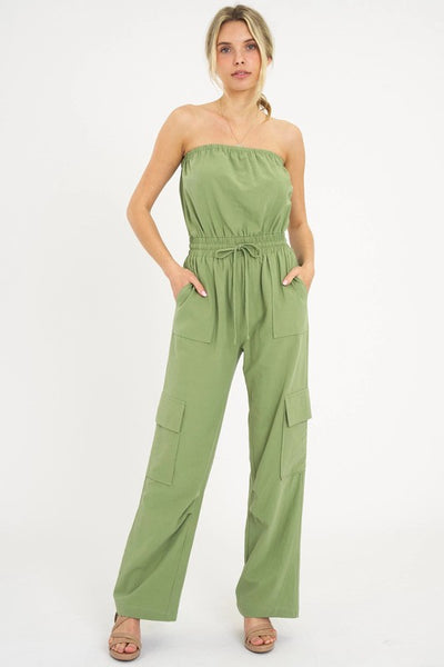 Strapless Cargo Jumpsuit