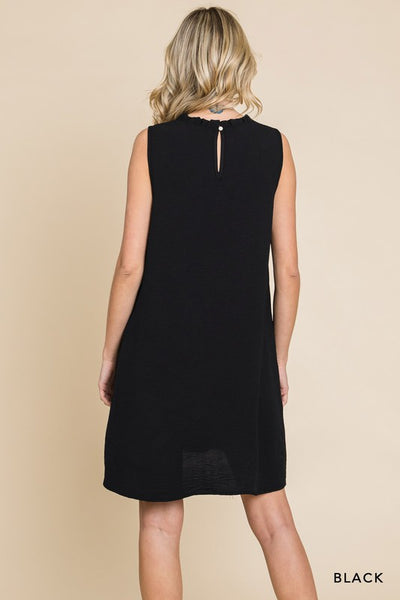 Ruffle Neck Blouse Dress - Multiple Colors