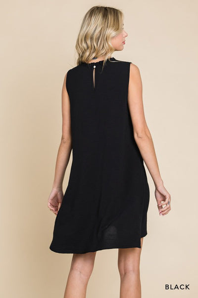 Ruffle Neck Blouse Dress - Multiple Colors
