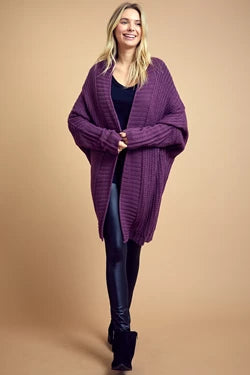 Dolman Sleeve Slouchy Cardigan