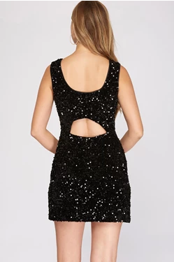 Sequin Black Dress