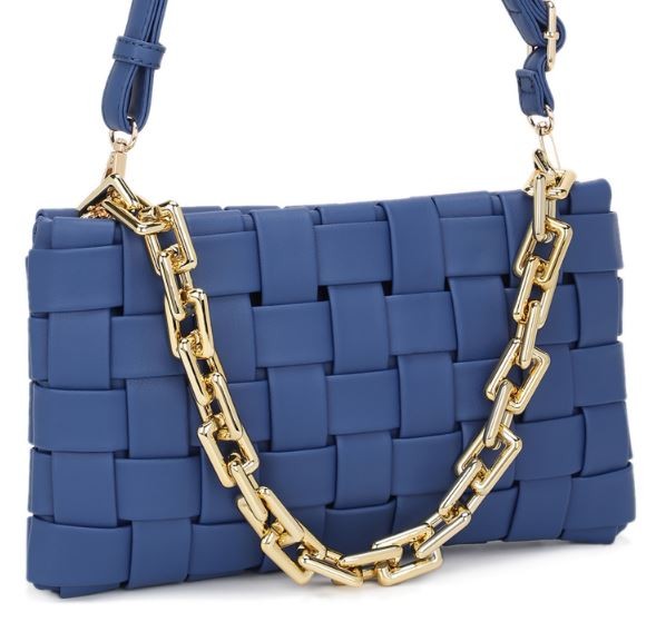 Woven Crossbody Purse with Chain