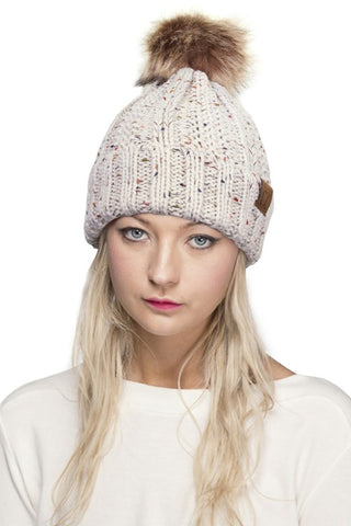 CC Fuzzy Lined Confetti Beanie Hat