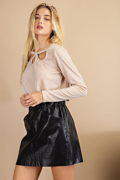 Mad About Metallic Cut Out Top