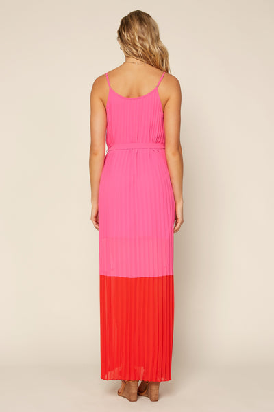 Color Block Pleated Dress