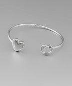 Silver Heart Infinity Bracelet