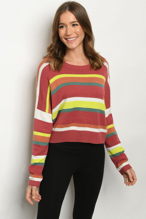 Fall Multi Striped Sweater