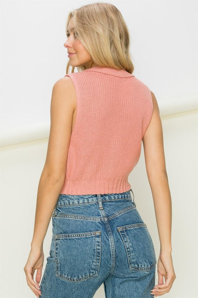 Button-Up Cropped Vest