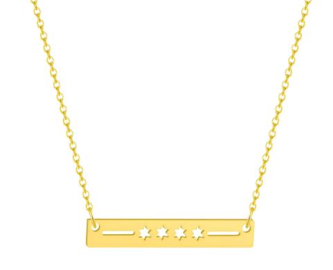 Chicago Flag Bar Necklace- Gold