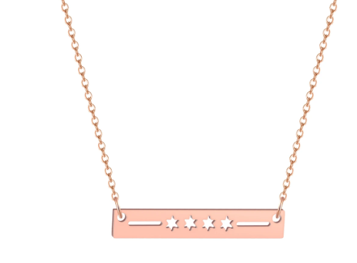 Chicago Flag Bar Necklace- Rose Gold