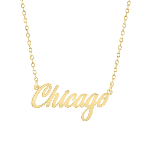Chicago Script Necklace