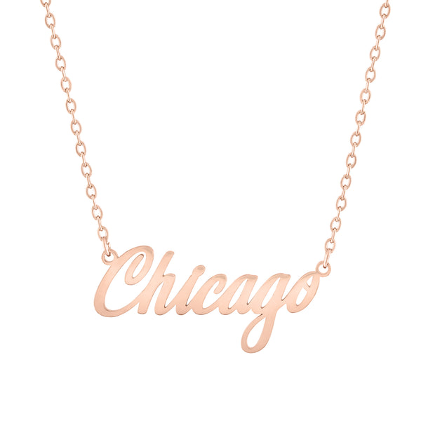 Chicago Script Necklace