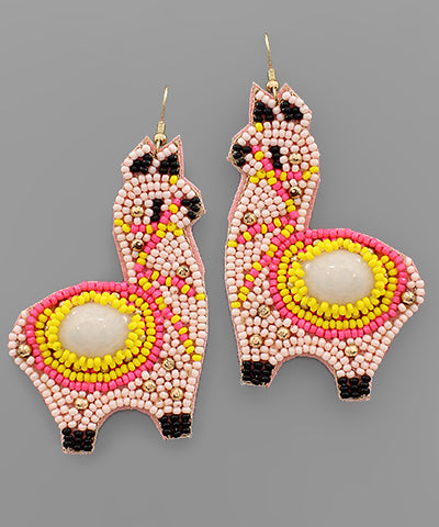 Llama Beaded Earrings