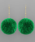 Pom Drop St Patricks Day Earrings