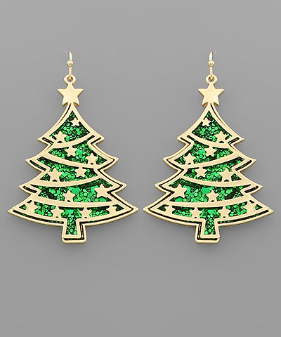 Glitter Christmas Earrings