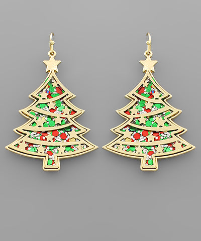 Glitter Christmas Earrings