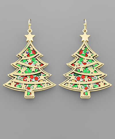 Glitter Christmas Earrings