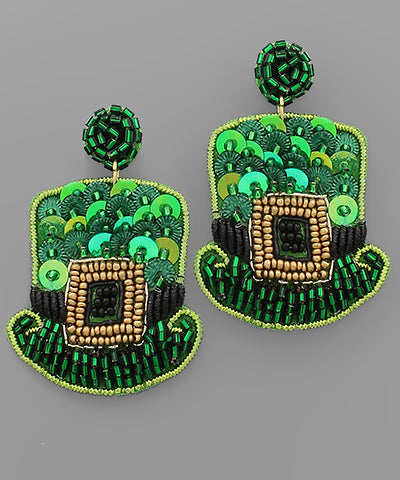 St Patricks Day Hat Earrings