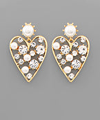 Pearl Heart Earrings