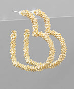 Glitter Heart Hoop Earrings