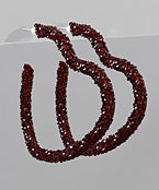 Glitter Heart Hoop Earrings