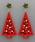 Tall Tree Beaded Earrings