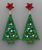 Tall Tree Beaded Earrings