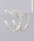 Textured Heart Hoop Earrings