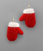 Santa Glove Felt Earrings