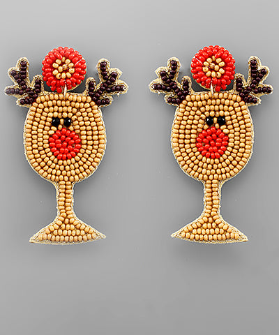 Rudolph Wine Glass Earrings
