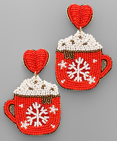 Hot Chocolate & Heart Earrings