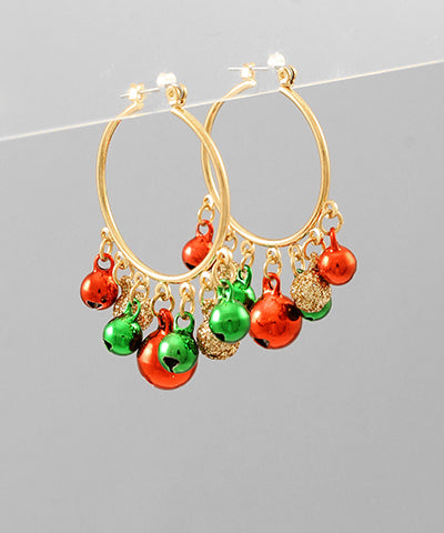Jingle Bell Hoop Earrings