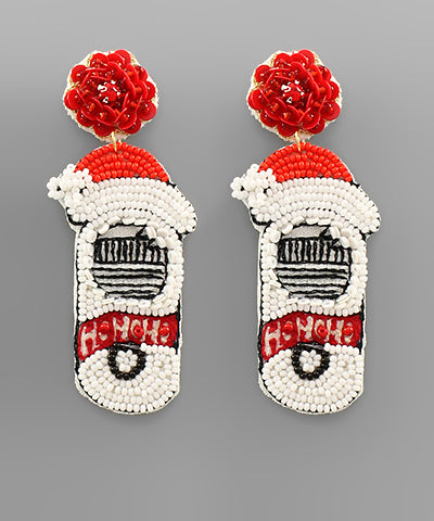 White Claw Santa Earrings