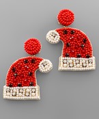 Santa Hat Beaded Earrings