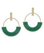 Thread Circle Bar Earrings
