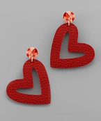 Leather Heart Earrings