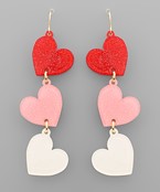 Multi-Color Heart Dangle Earrings