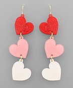 Multi-Color Heart Dangle Earrings