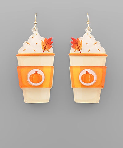 Pumpkin Latte Acrylic Earrings