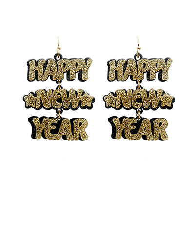 Happy New Year Letter Earrings