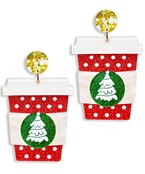 Christmas Starbucks Latte Earrings