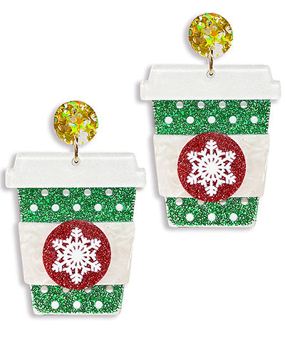 Christmas Starbucks Latte Earrings