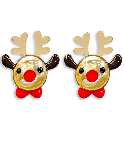Reindeer Face Earrings