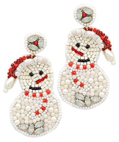 Snowman Bead Earrings