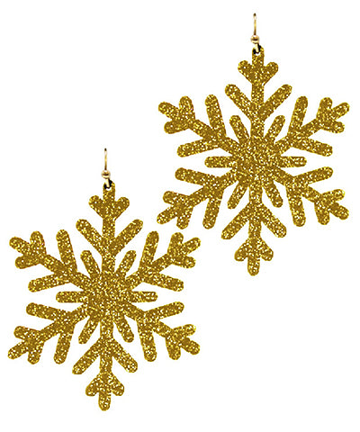 Glitter Snowflake Earrings